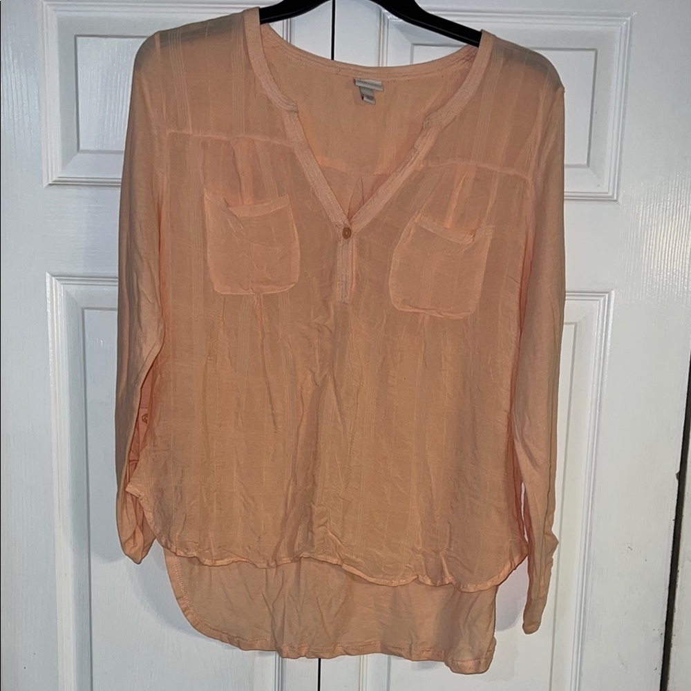 Merona Peach Blouse Top